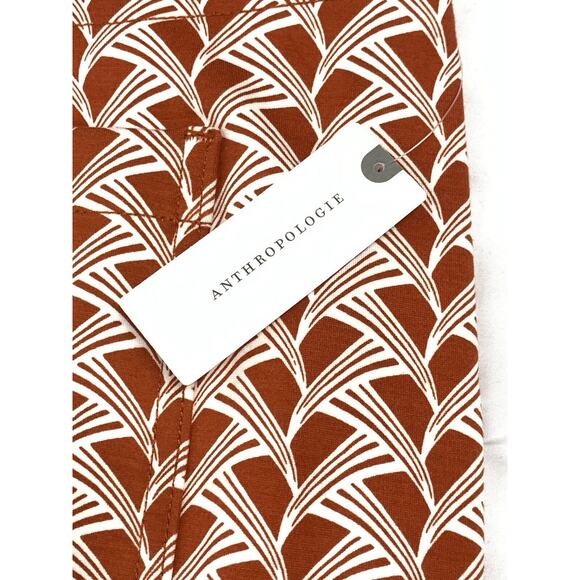 Maeve Anthropologie The Collette Orange Graphic Print Cropped Wide Leg Pants NWT - Picture 7 of 13